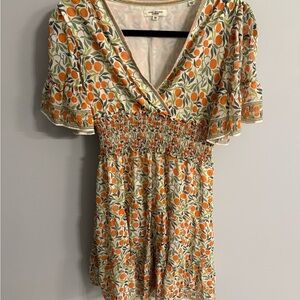 Max Studio Orange and Green Patterned Blouse